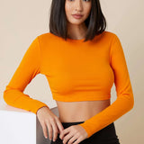 BASICS Top crop algodon neon naranja