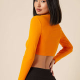 BASICS Top crop algodon neon naranja