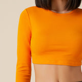 BASICS Top crop algodon neon naranja