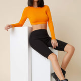 BASICS Top crop algodon neon naranja