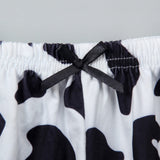 Conjunto De Pijama Cami Con Ribete De Lechuga Y Estampado De Vaca