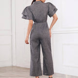 Unity Butterfly Sleeve Linen Look Palazzo Jumpsuit