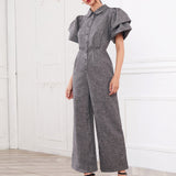 Unity Butterfly Sleeve Linen Look Palazzo Jumpsuit