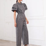 Unity Butterfly Sleeve Linen Look Palazzo Jumpsuit