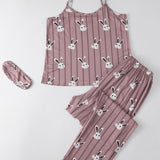 Conjunto de pijama de tirantes con estampado de dibujos animados