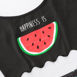 Conjunto de pijama con lazo con estampado de slogan y sandia