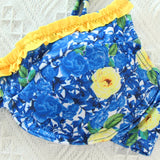 Swim Conjunto de bikini floral Sujetador con aros con volantes y bottom de corte alto Traje de bano de 2 piezas