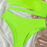 Swim Banador bikini de un hombro neon