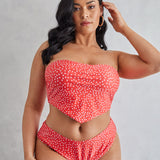 Swim Curve Banador bikini bandeau bajo hanky de lunares