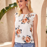 Blusas Escamas Floral Elegante