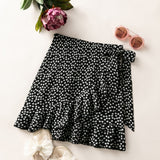 WYWH Plus Ditsy Floral Knot Side Wrap Skirt