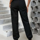 EZwear Pantalones cargo unicolor