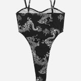 EZwear Body de tirantes con estampado de dragon chino