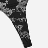 EZwear Body de tirantes con estampado de dragon chino