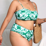 Swim Curve 3 piezas de tie dye Banador bikini & Falda de playa