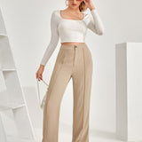 Frenchy Pantalones rectos de talle alto