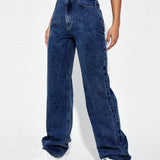 EZwear Jeans de talle alto de pierna ancha