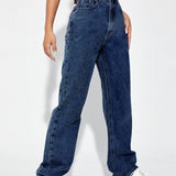 EZwear Jeans de talle alto de pierna ancha