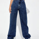 EZwear Jeans de talle alto de pierna ancha