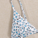 Swim Mod Conjunto de bikini floral Ditsy, sujetador de triangulo y tanga inferior Traje de bano de 2 piezas