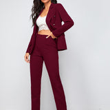 Prive Conjunto blazer con boton de cuello V con pantalones