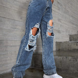 ICON Jeans rotos de talle alto