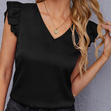 Clasi Blusa de cuello V sisa con fruncido