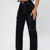 PETITE Jeans cargo de talle alto de pierna recta