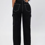 PETITE Jeans cargo de talle alto de pierna recta