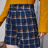 Prive Shorts con estampado de tartan de talle alto