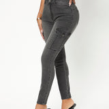 SXY Jeans ajustados con bolsillo con solapa