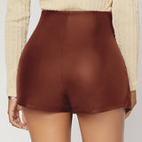 SXY Skort de dos capas bajo PU