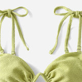 Swim Top de Bikini para damas unicolor y correas ajustables estilo spaghetti