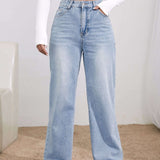 Essnce Jeans de talle alto de pierna ancha