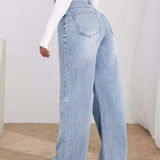 Essnce Jeans de talle alto de pierna ancha