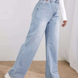 Essnce Jeans de talle alto de pierna ancha