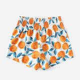 WYWH Shorts de cintura elastica con fruncido con estampado de naranja