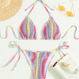 Swim Bikini de triangulo ahumado con tiras tipo playa de verano