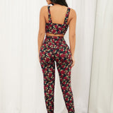 SXY floral Top de tirantes con Pantalones Conjunto