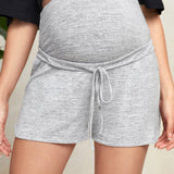 Maternidad Shorts con cordon delantero bajo curvo