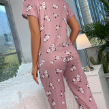 Conjunto de pijama con estampado floral con venda