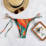 Swim Vcay Bottom de bikini al azar con estampado tropical con cordon lateral