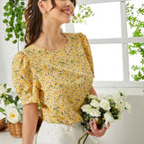 Clasi Top floral de manga farol