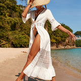 Swim kimono simple con fleco