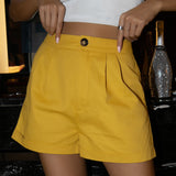 Shorts unicolor con fruncido