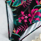 Swim Banador una pieza con estampado tropical ribete con fruncido