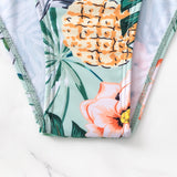 Swim Banador una pieza con estampado tropical con nudo lateral con cinturon