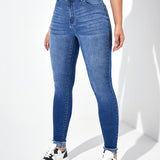 EZwear Jeans ajustados ribete sin dobladillo