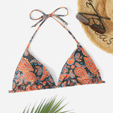 Swim BohoFeel Top bikini triangulo con estampado de paisley halter