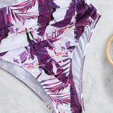 Swim Banador una pieza con estampado tropical cruzado